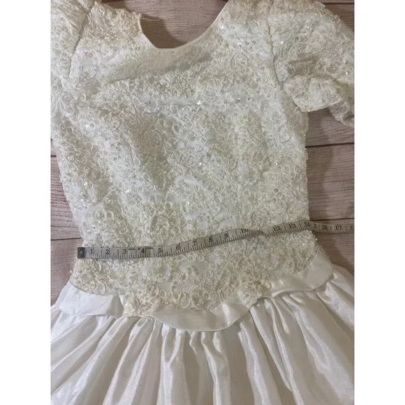 Vintage Min Cheri Women's Embellished Beaded Wedding Dress - Small - Picture 13 of 13